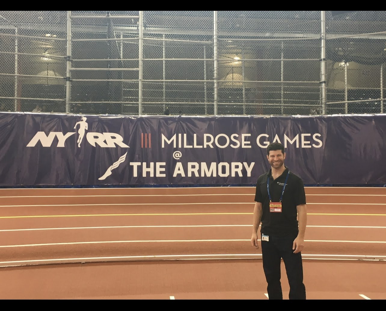 Dr. Goldwaser at the Millrose Games at The Armory
